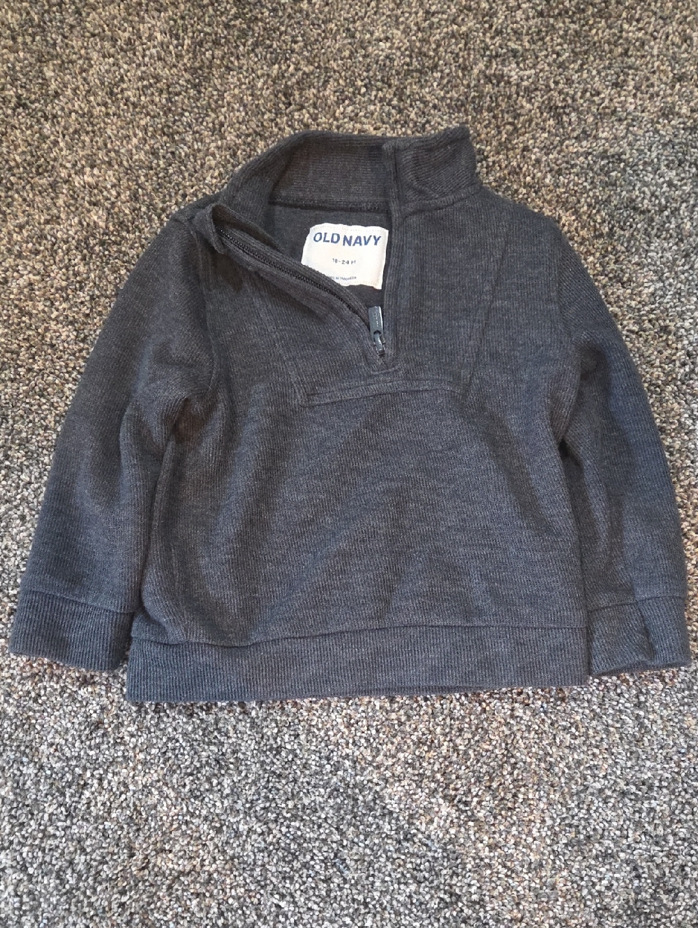Old Navy Kids' Charcoal Gray Half-Zip Pullover